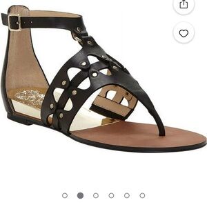 Vince Camuto Arlanian Black Gladiator Sandals with Studded Straps